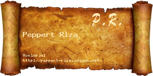 Peppert Riza névjegykártya